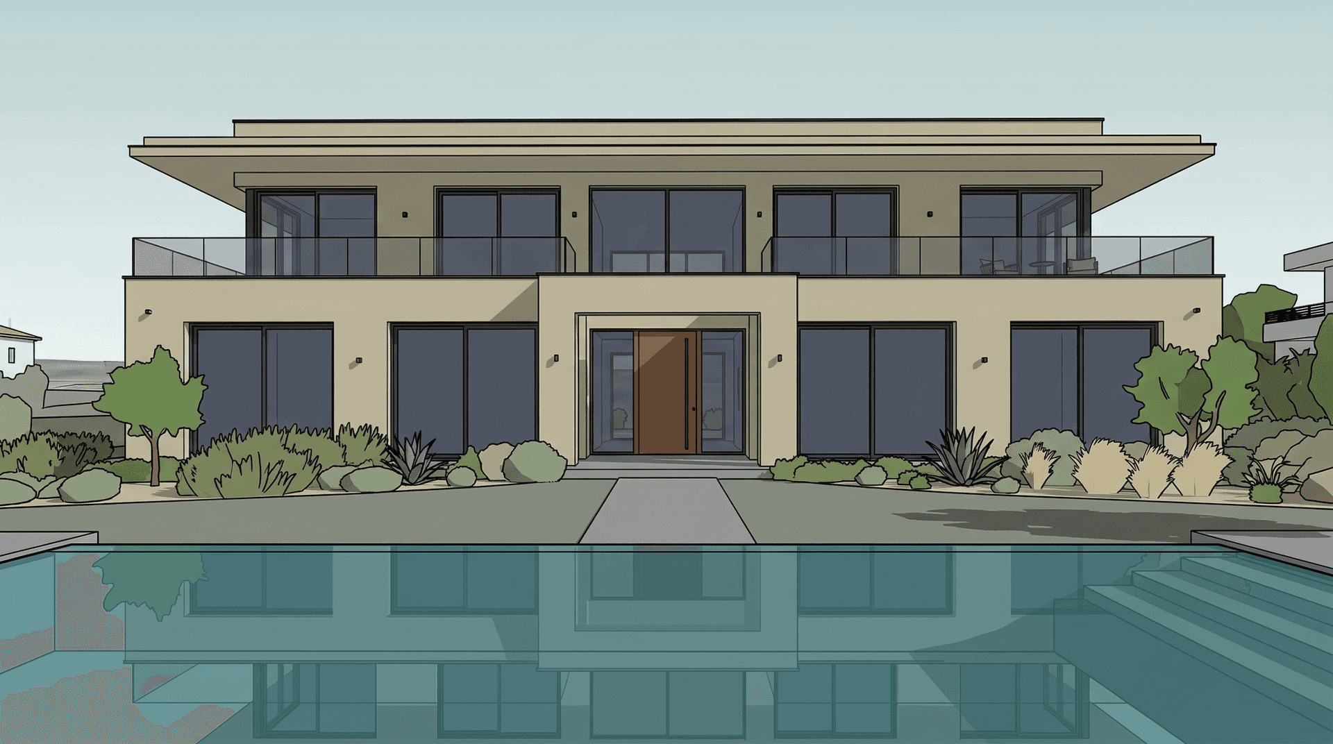 Villa blanca moderna sketch